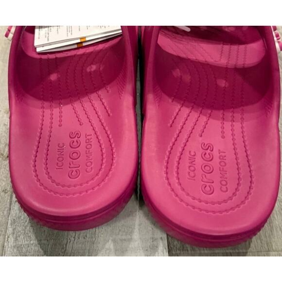 NWT Crocs Classic Slides Sandals Mens Sz 11 Pink Double Strap Slip On 206761-6SV - Picture 4 of 7